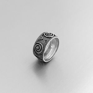 Sterling Silver Bali Style Band Ring, Spiral Rings, Statement Boho Jewelry